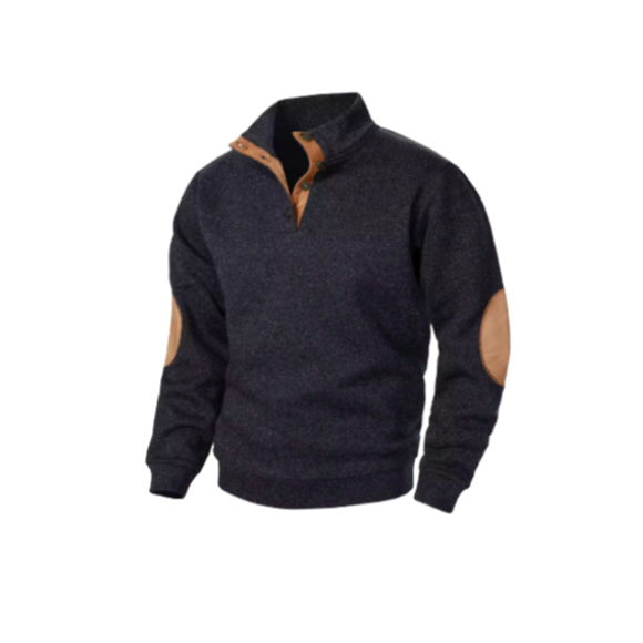 Leather Padded Knit Sweater