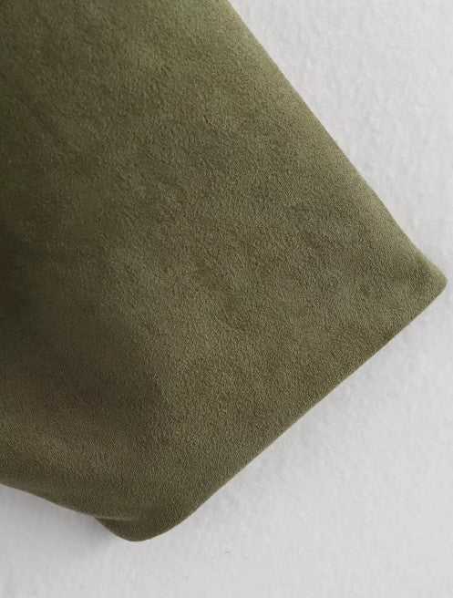 Atelier Suede Set with Oversized Jacket and Bermuda Shorts