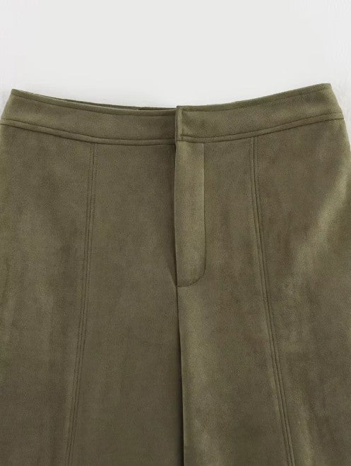 Atelier Suede Set with Oversized Jacket and Bermuda Shorts