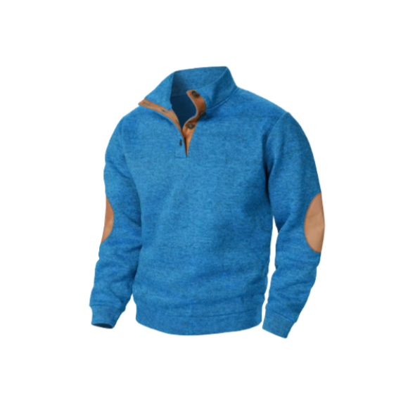 Leather Padded Knit Sweater