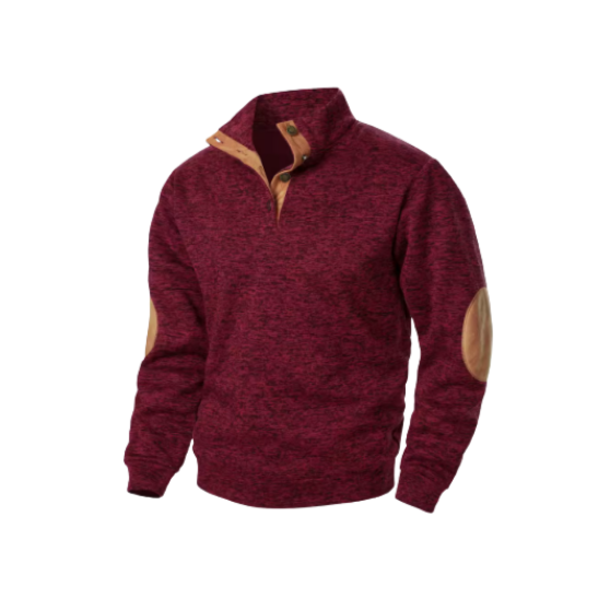 Leather Padded Knit Sweater