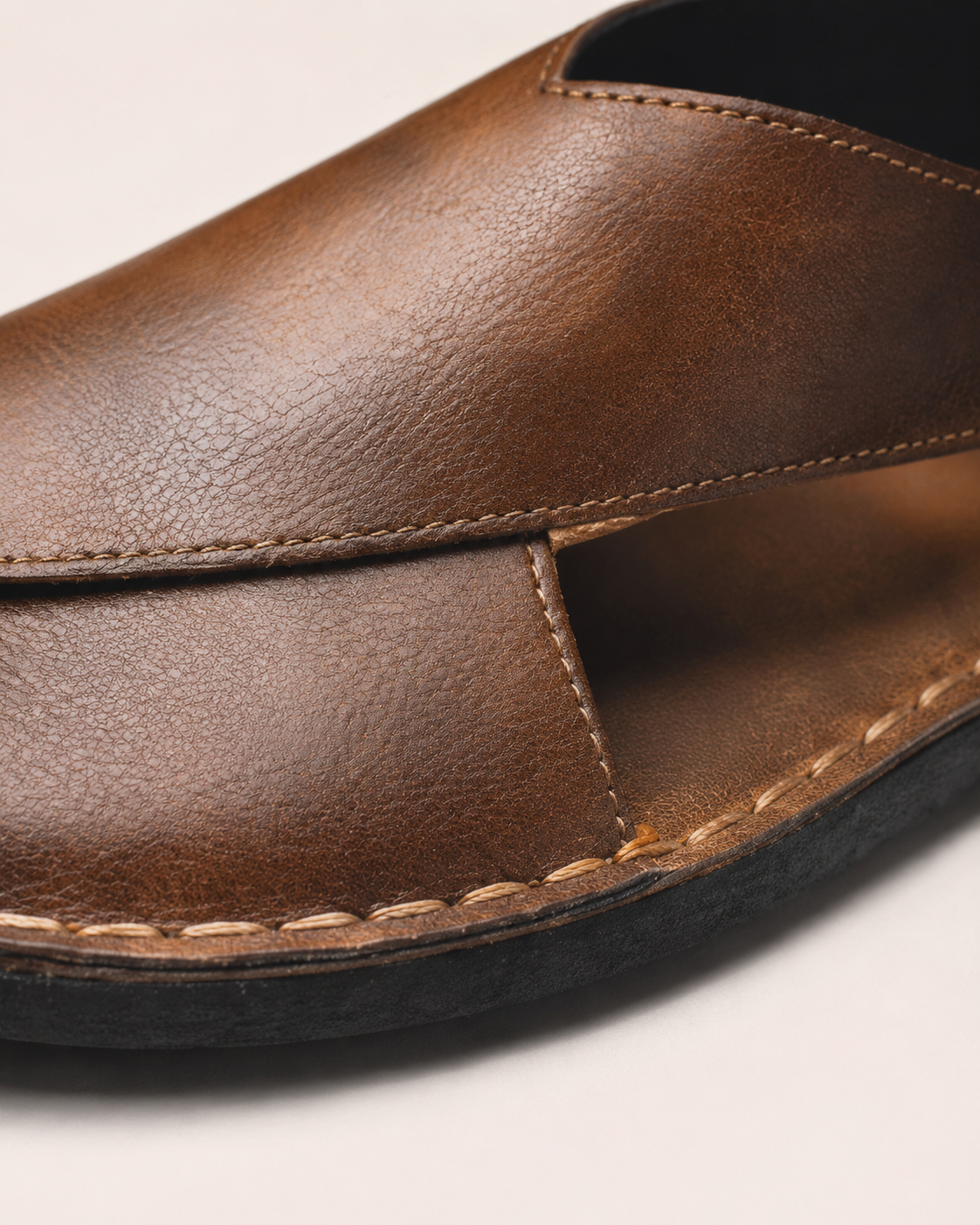 Contemporary Leather Slip Sandals
