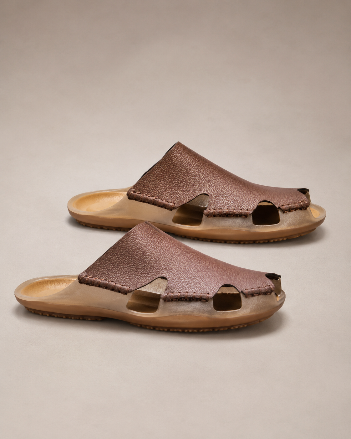 Artisan Leather Slide Sandals