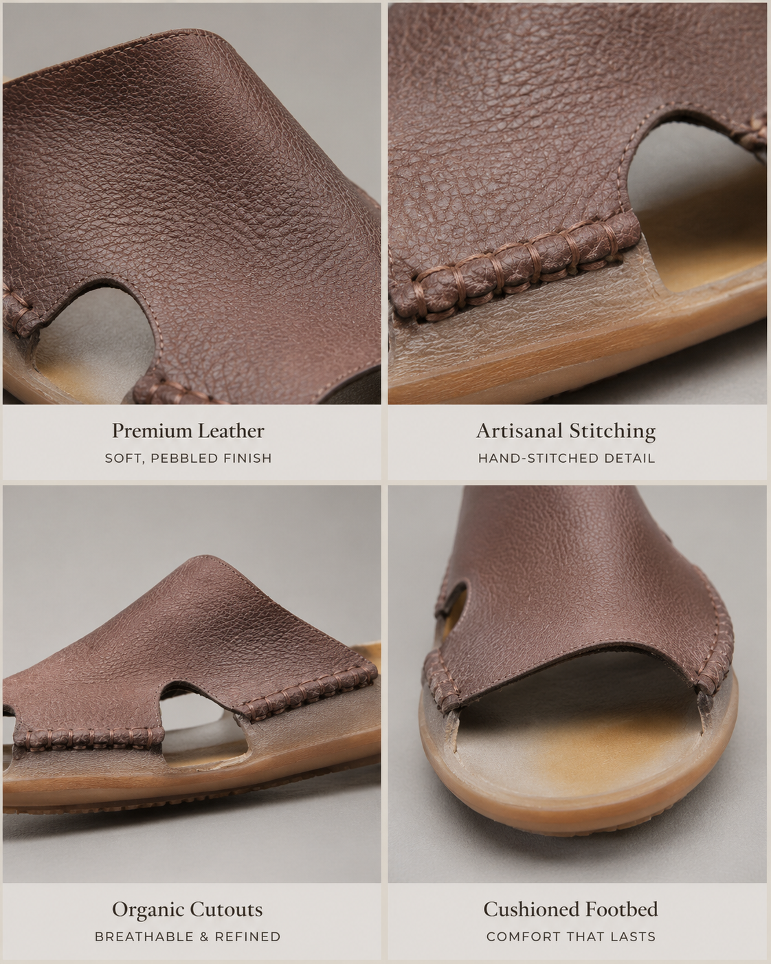 Artisan Leather Slide Sandals