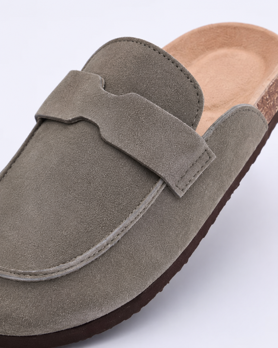 Men’s Loafer-Inspired Mule Clogs with Suede Finish