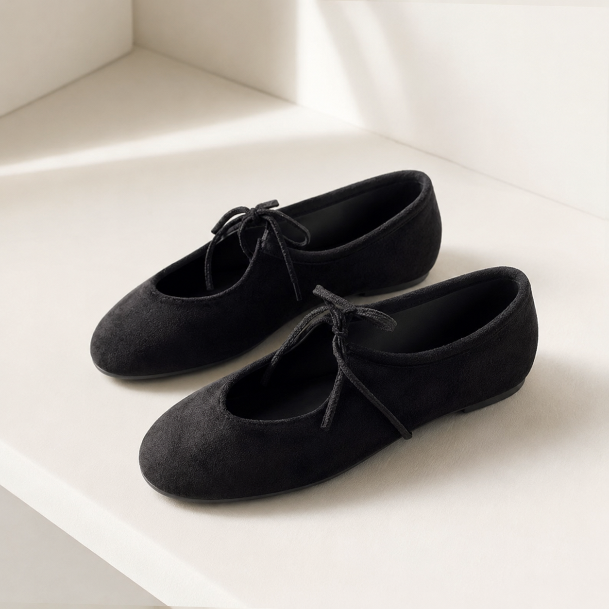 Women’s Mary Jane Ballet Flats with Suede Finish