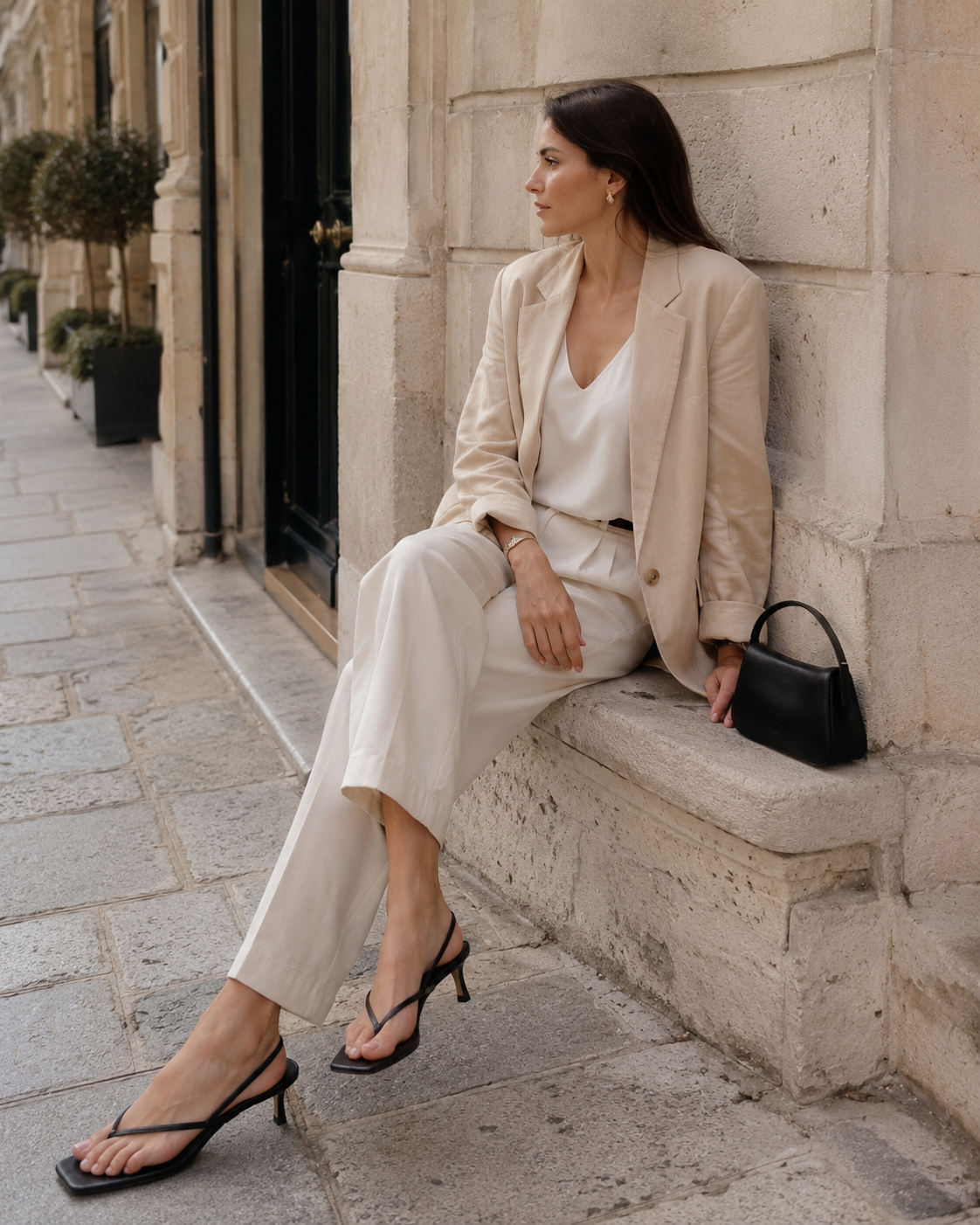 Minimal Strap Mid-Heel Sandals