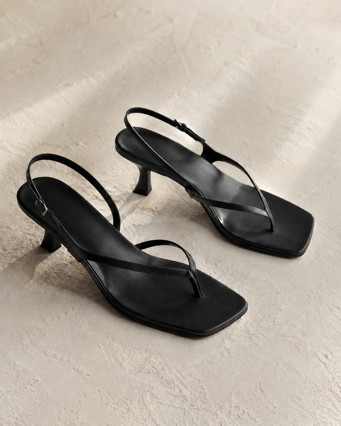 Minimal Strap Mid-Heel Sandals