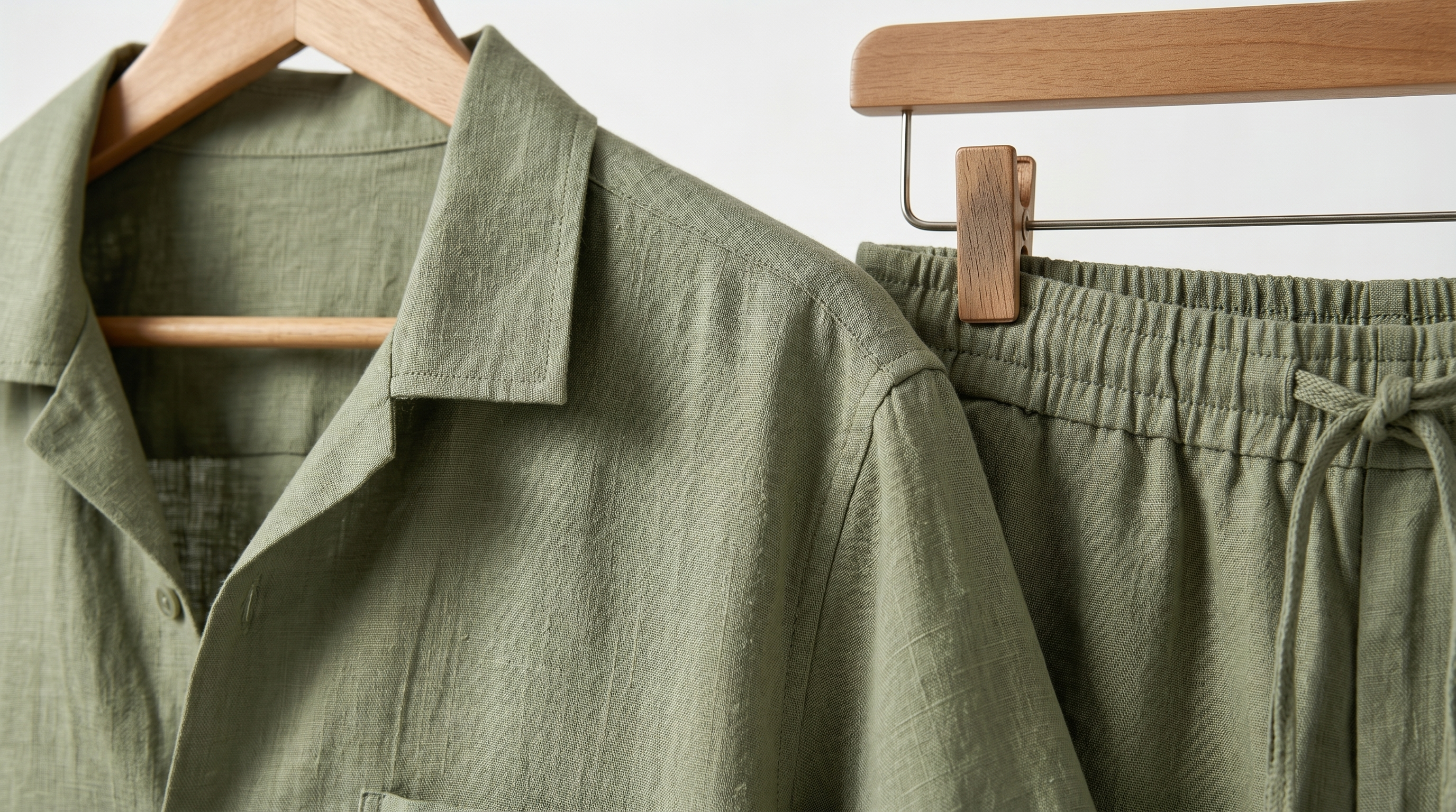 Men’s Linen Cotton Co-ord Set with Collared Shirt and Bermuda Shorts