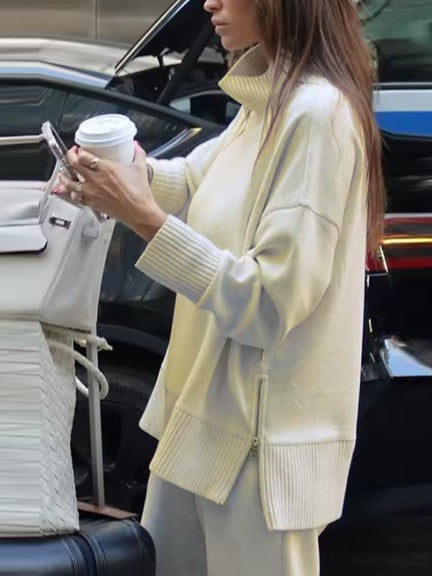 Contour High-Neck Knit Detail Set