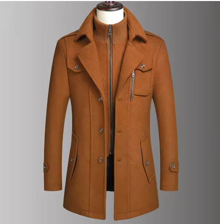 Double-Collar Wool Coat