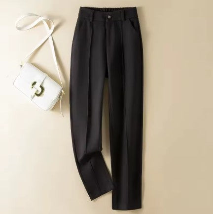 Heritage High-Waist Herringbone Wool Trousers