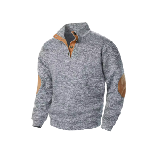 Leather Padded Knit Sweater