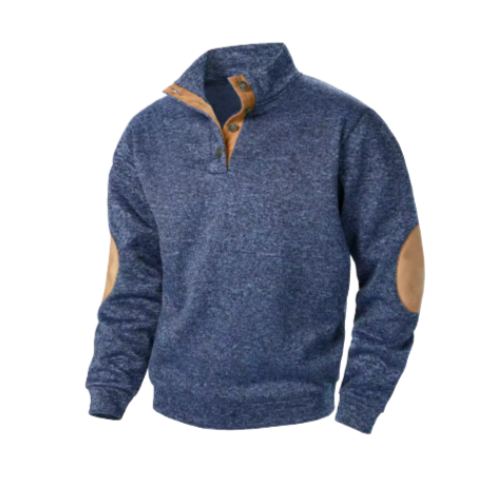 Leather Padded Knit Sweater