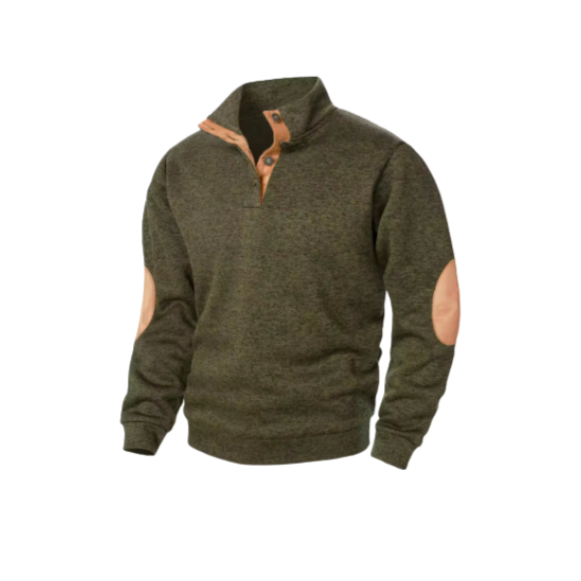 Leather Padded Knit Sweater