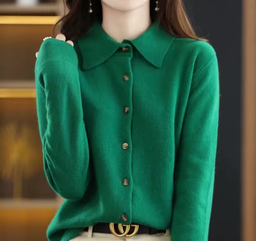 Merino Wool Button-Up Cardigan