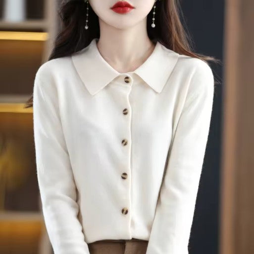 Merino Wool Button-Up Cardigan