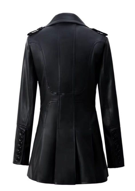 Tailored Eco-Leather Coat