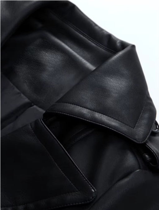 Tailored Eco-Leather Coat