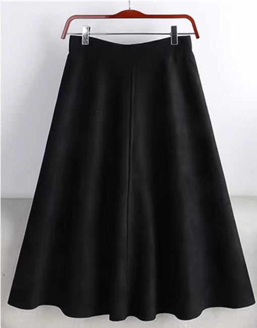 A-Line Suede Skirt