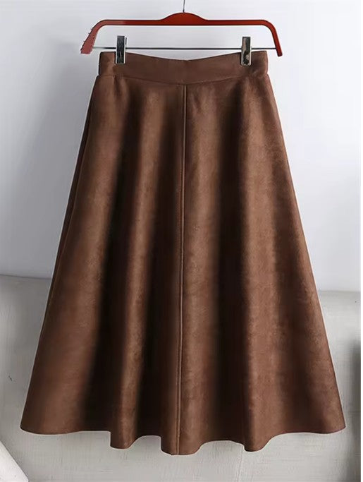 A-Line Suede Skirt