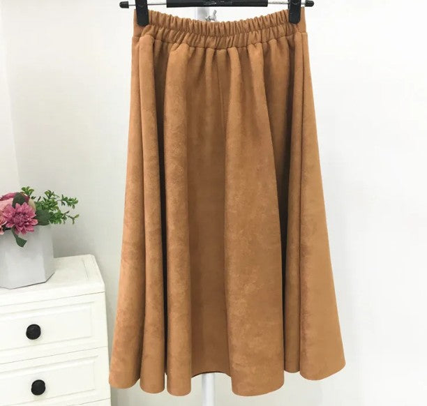A-Line Suede Skirt