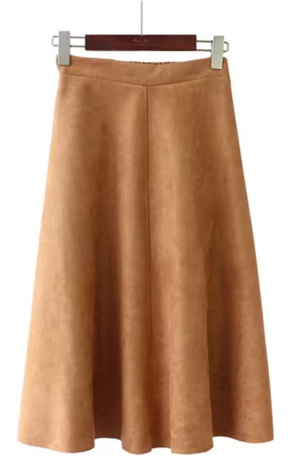 A-Line Suede Skirt