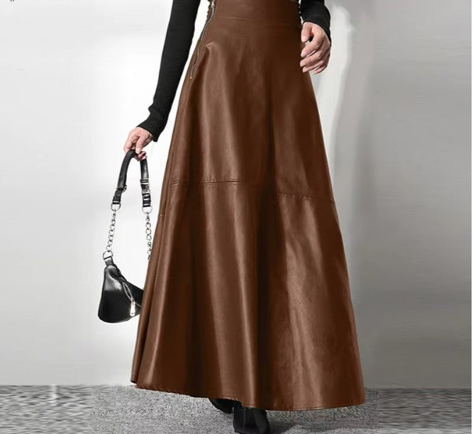 High-Waist Maxi Skirt in Eco Leather