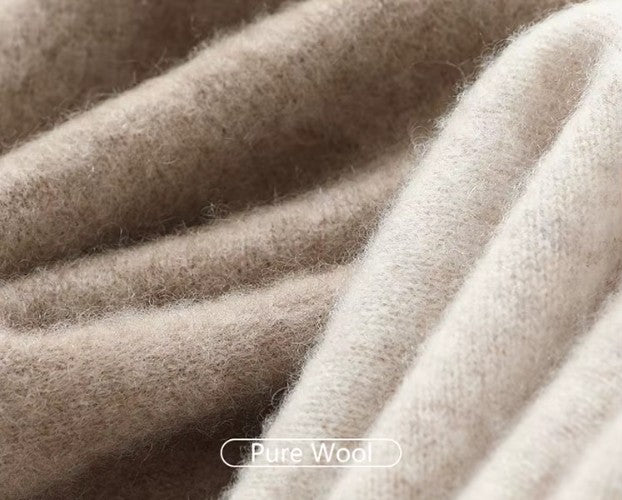 Merino Wool High-Neck Cape