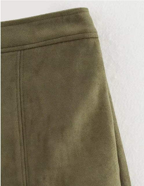 Atelier Suede Set with Oversized Jacket and Bermuda Shorts