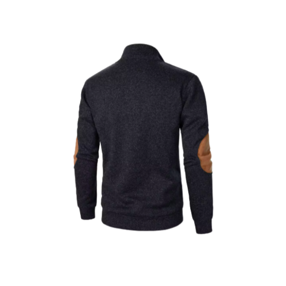 Leather Padded Knit Sweater