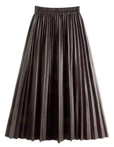 Heritage Eco Leather Pleated Skirt