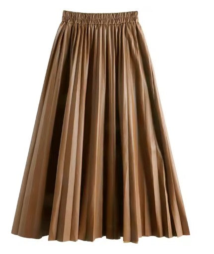 Heritage Eco Leather Pleated Skirt