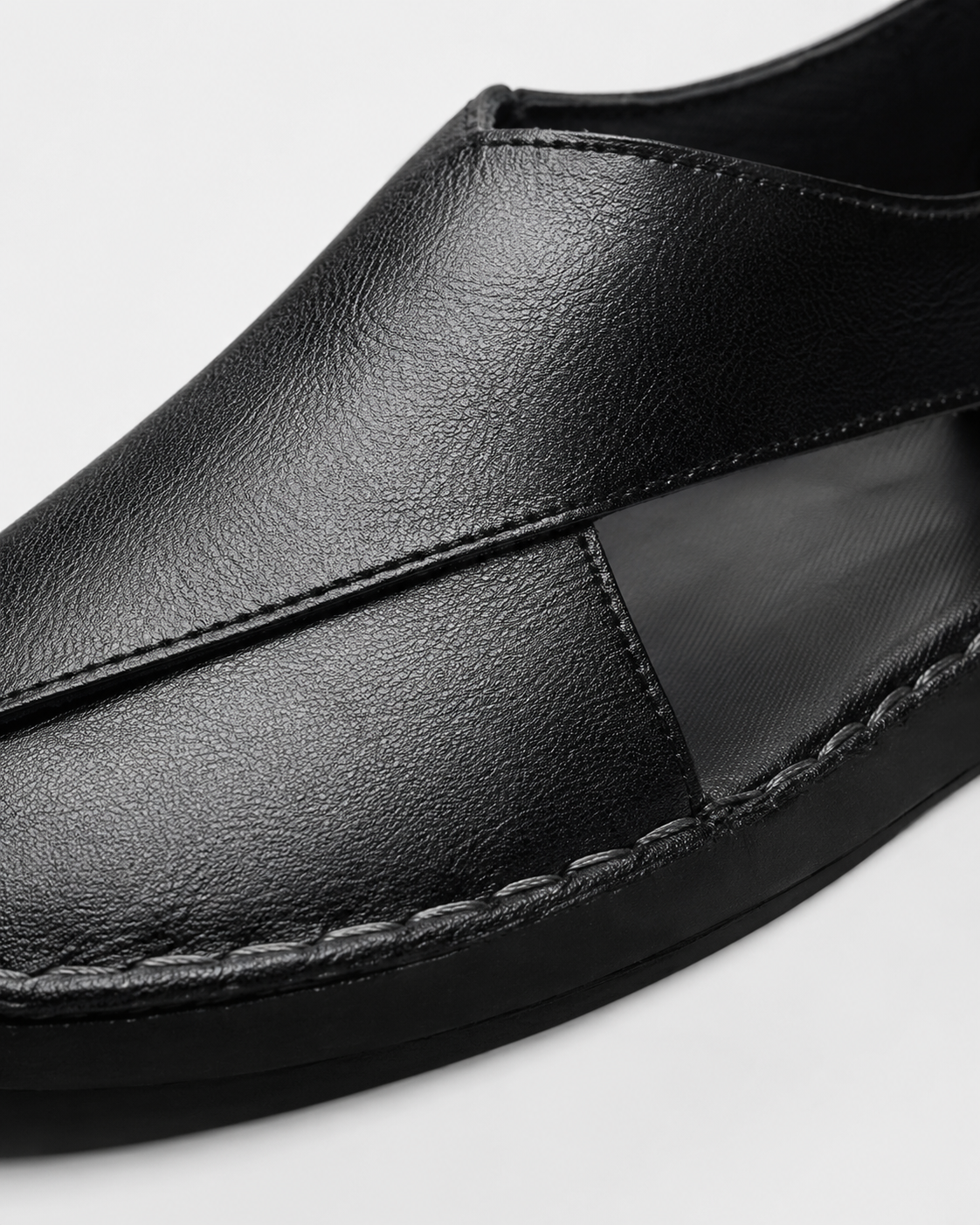 Contemporary Leather Slip Sandals