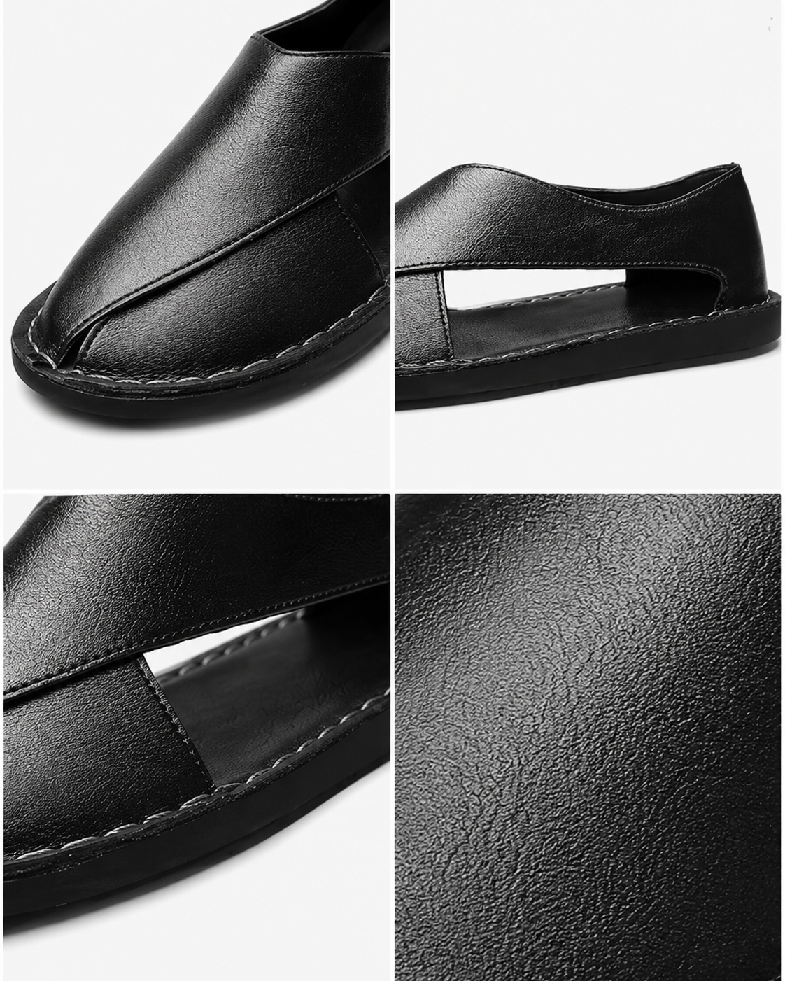 Contemporary Leather Slip Sandals