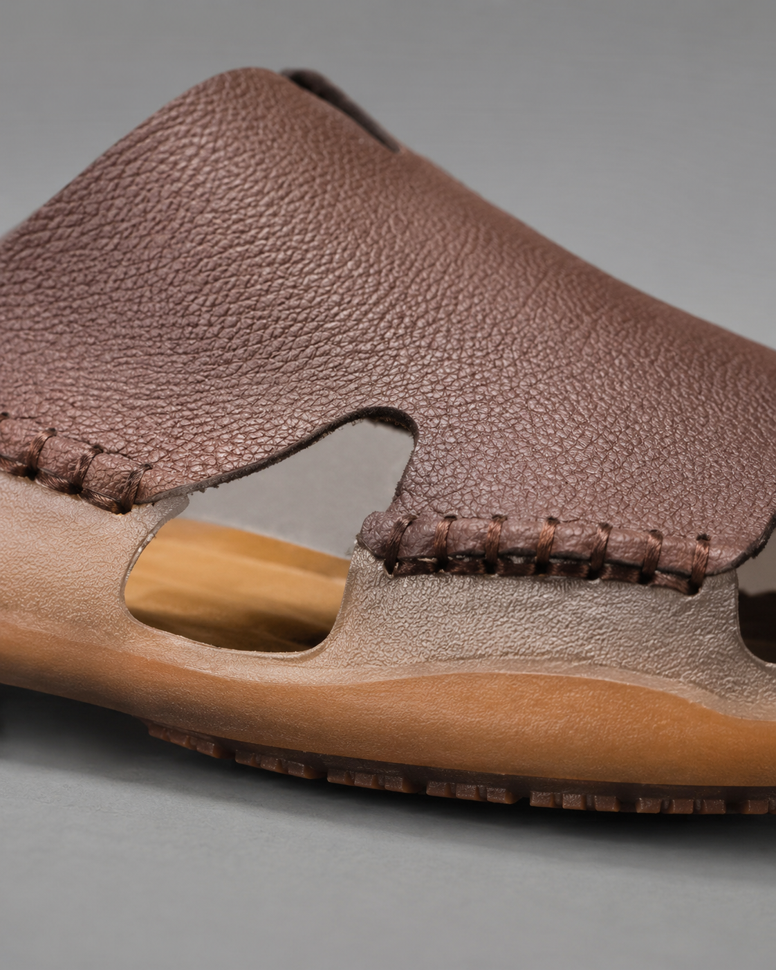 Artisan Leather Slide Sandals