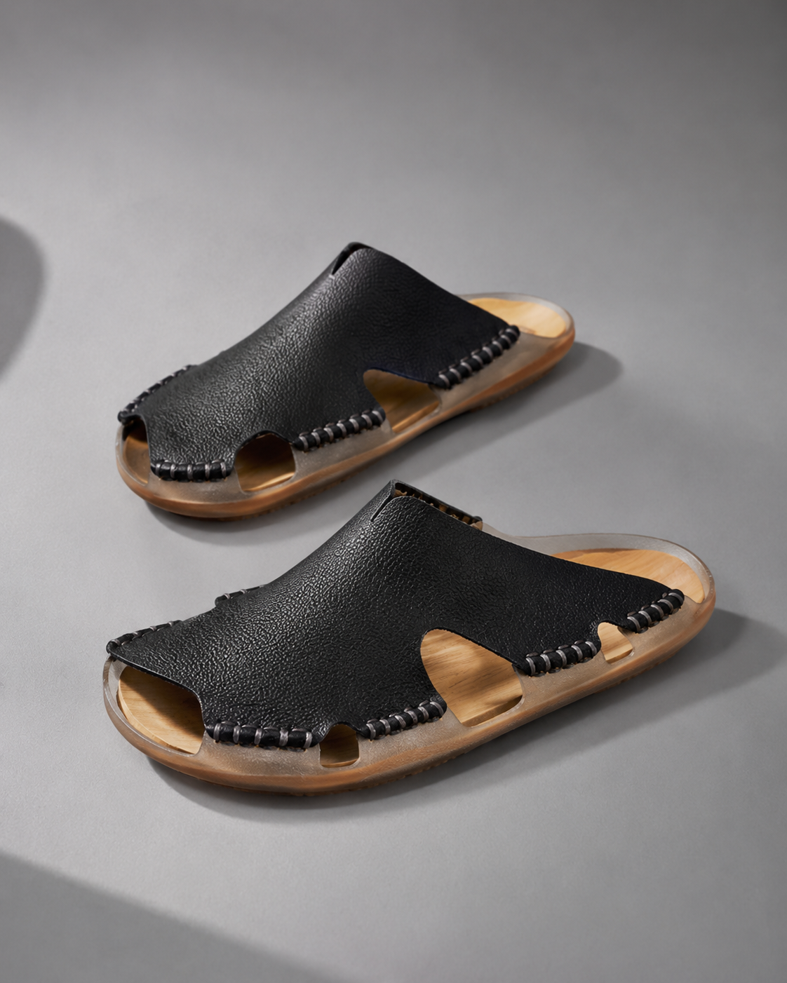 Artisan Leather Slide Sandals