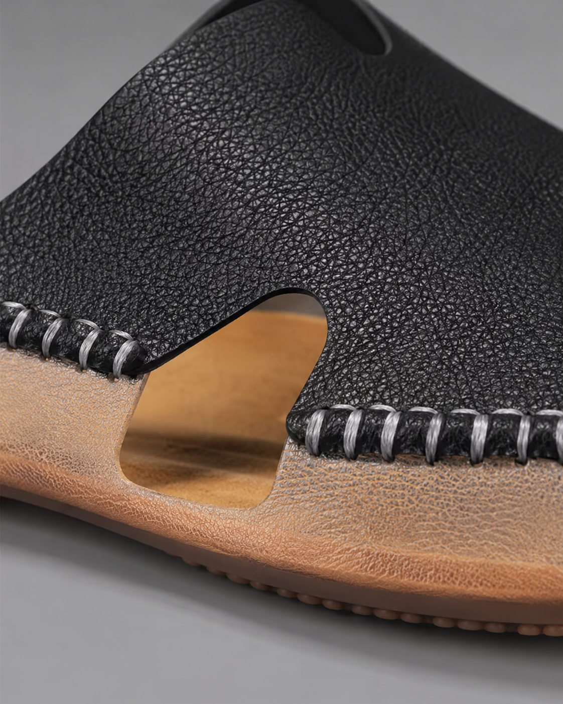 Artisan Leather Slide Sandals
