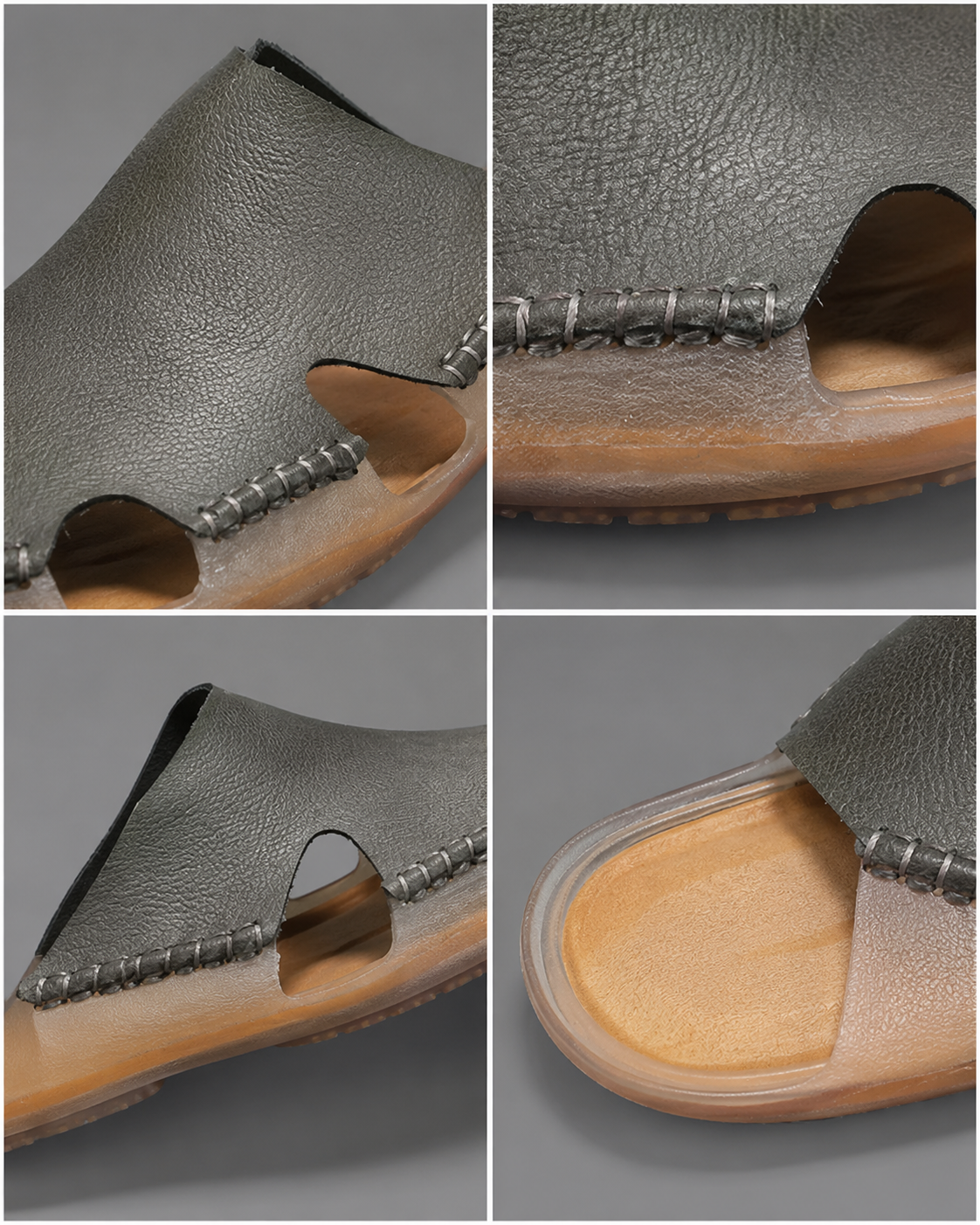 Artisan Leather Slide Sandals