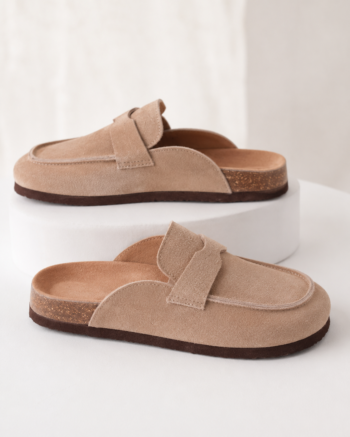 Men’s Loafer-Inspired Mule Clogs with Suede Finish