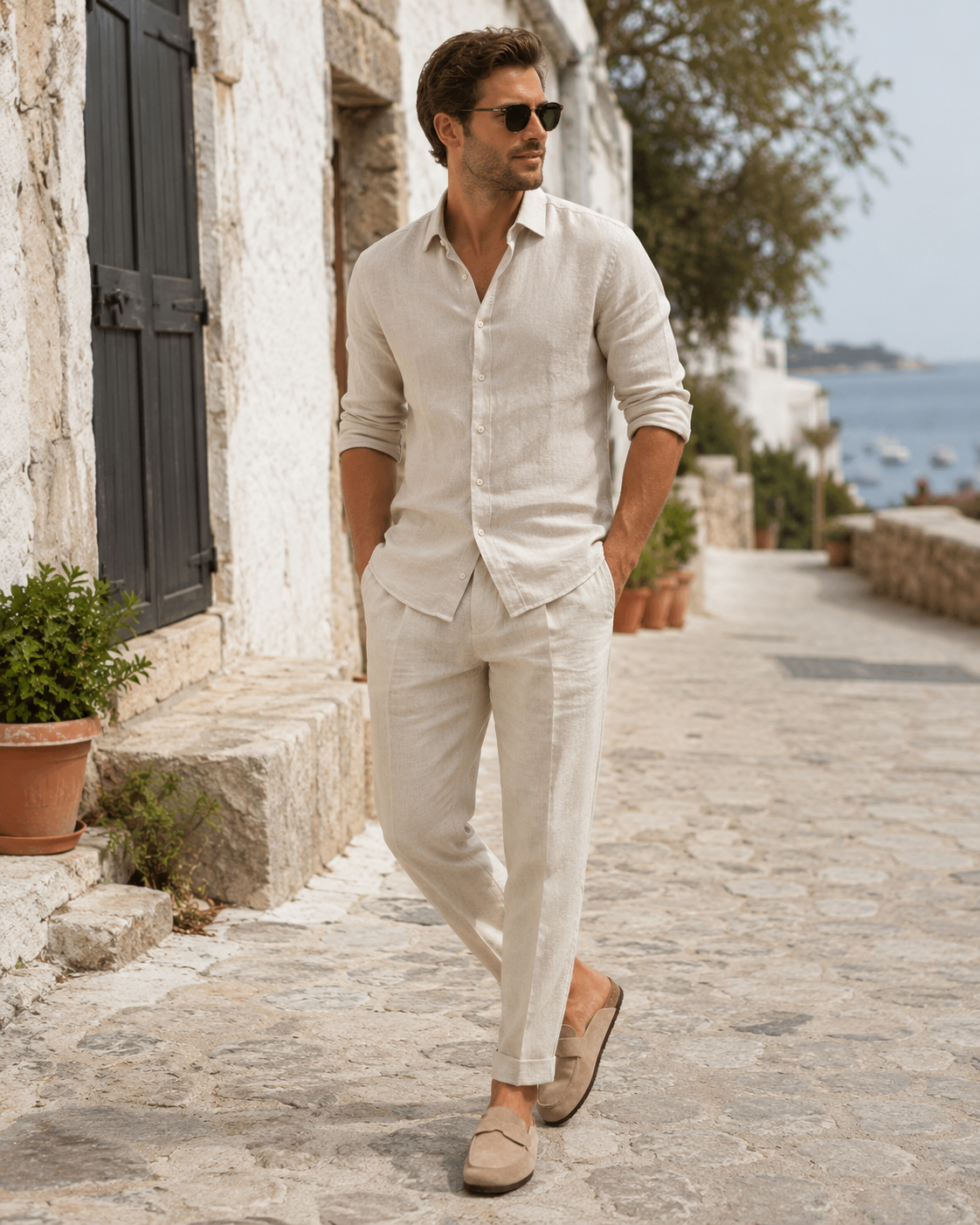 Men’s Loafer-Inspired Mule Clogs with Suede Finish