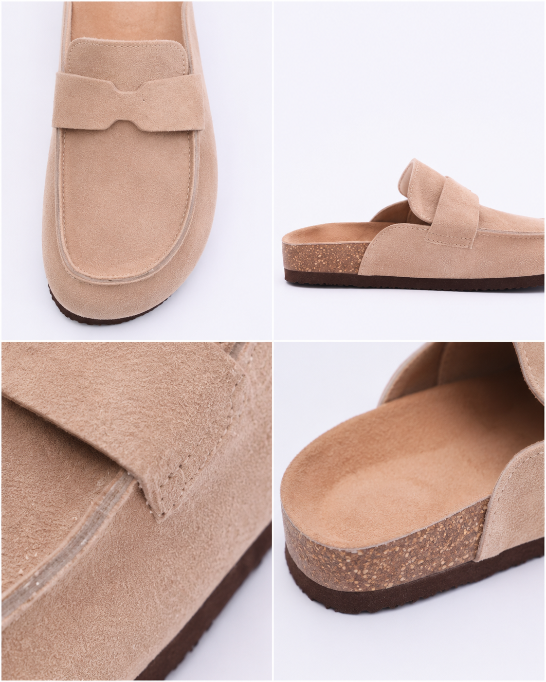 Men’s Loafer-Inspired Mule Clogs with Suede Finish