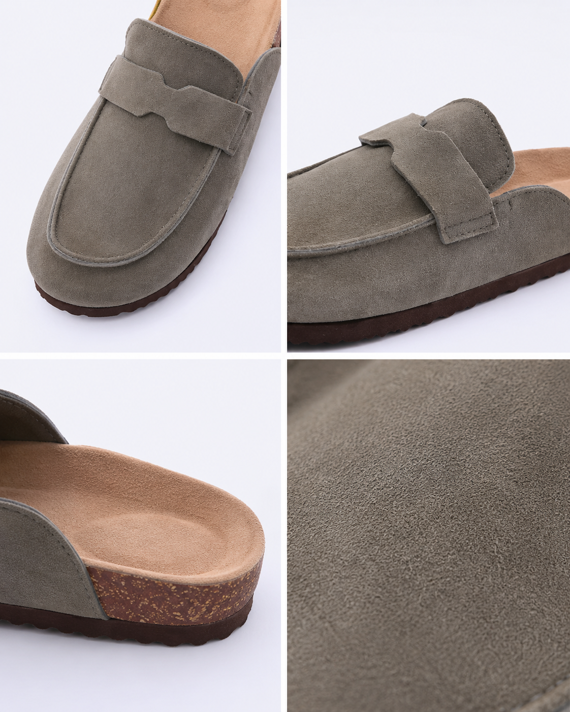 Men’s Loafer-Inspired Mule Clogs with Suede Finish
