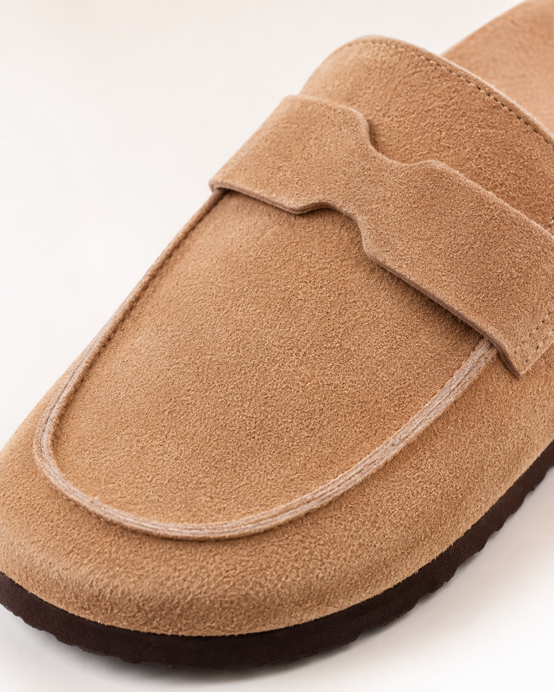 Men’s Loafer-Inspired Mule Clogs with Suede Finish