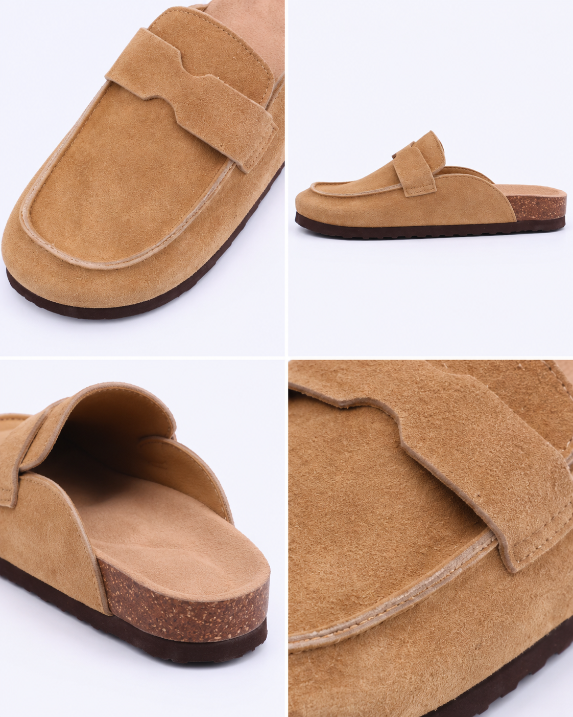 Men’s Loafer-Inspired Mule Clogs with Suede Finish