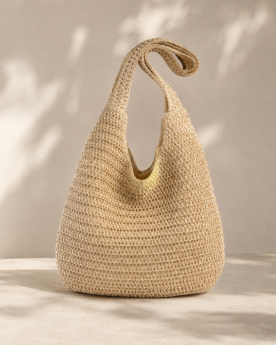 Woven Natural Shoulder Bag