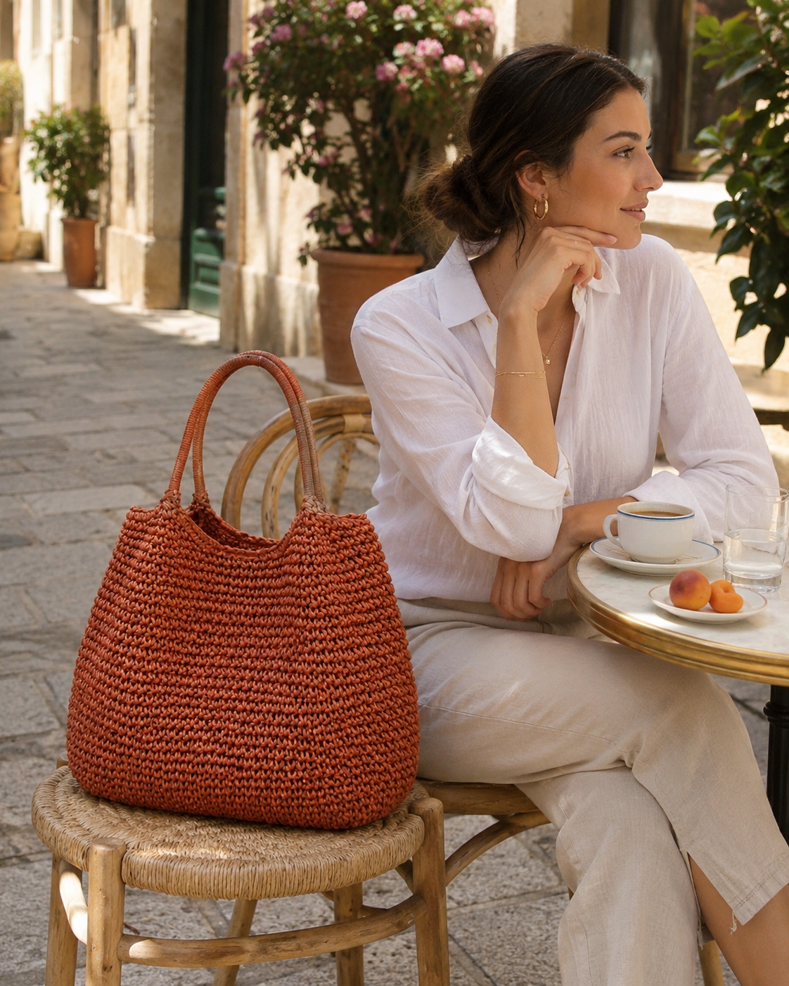 Riviera Woven Natural Fibre Tote Bag