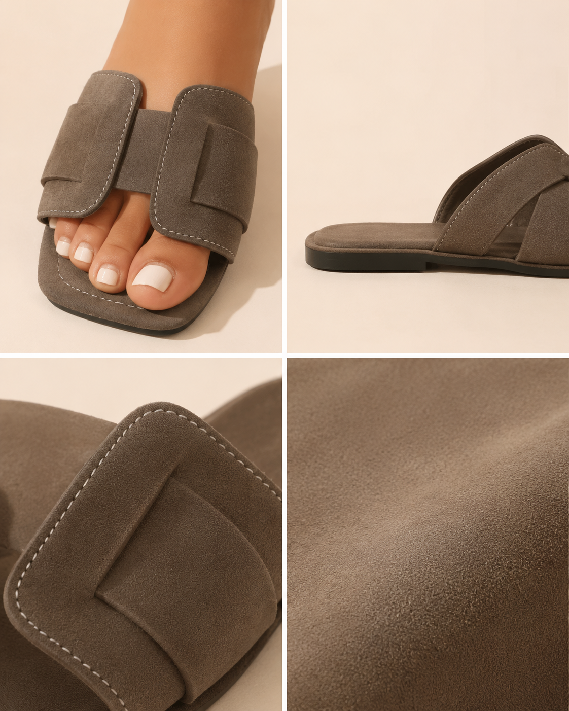 Soft Earth Flat Sandals with Wide Straps (Cópia)