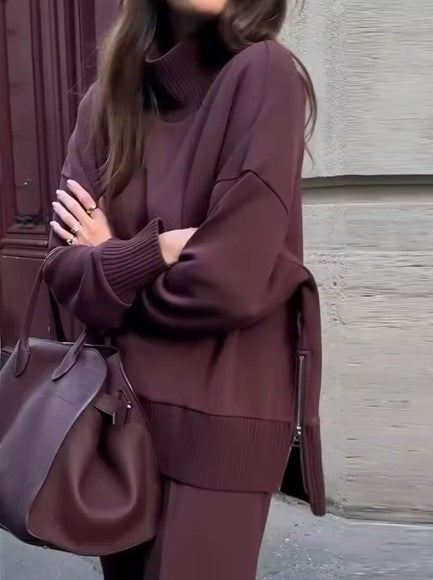 Contour High-Neck Knit Detail Set