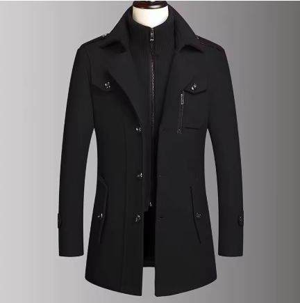 Double-Collar Wool Coat
